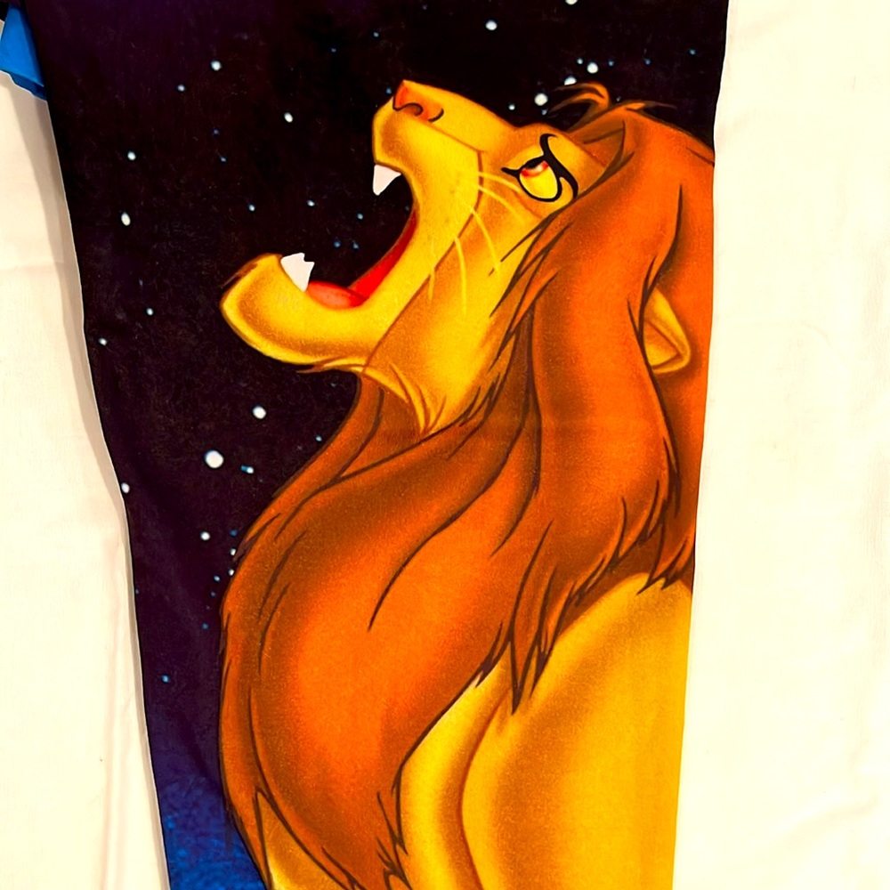Lion King Print Leggings - Blue, Black & gold